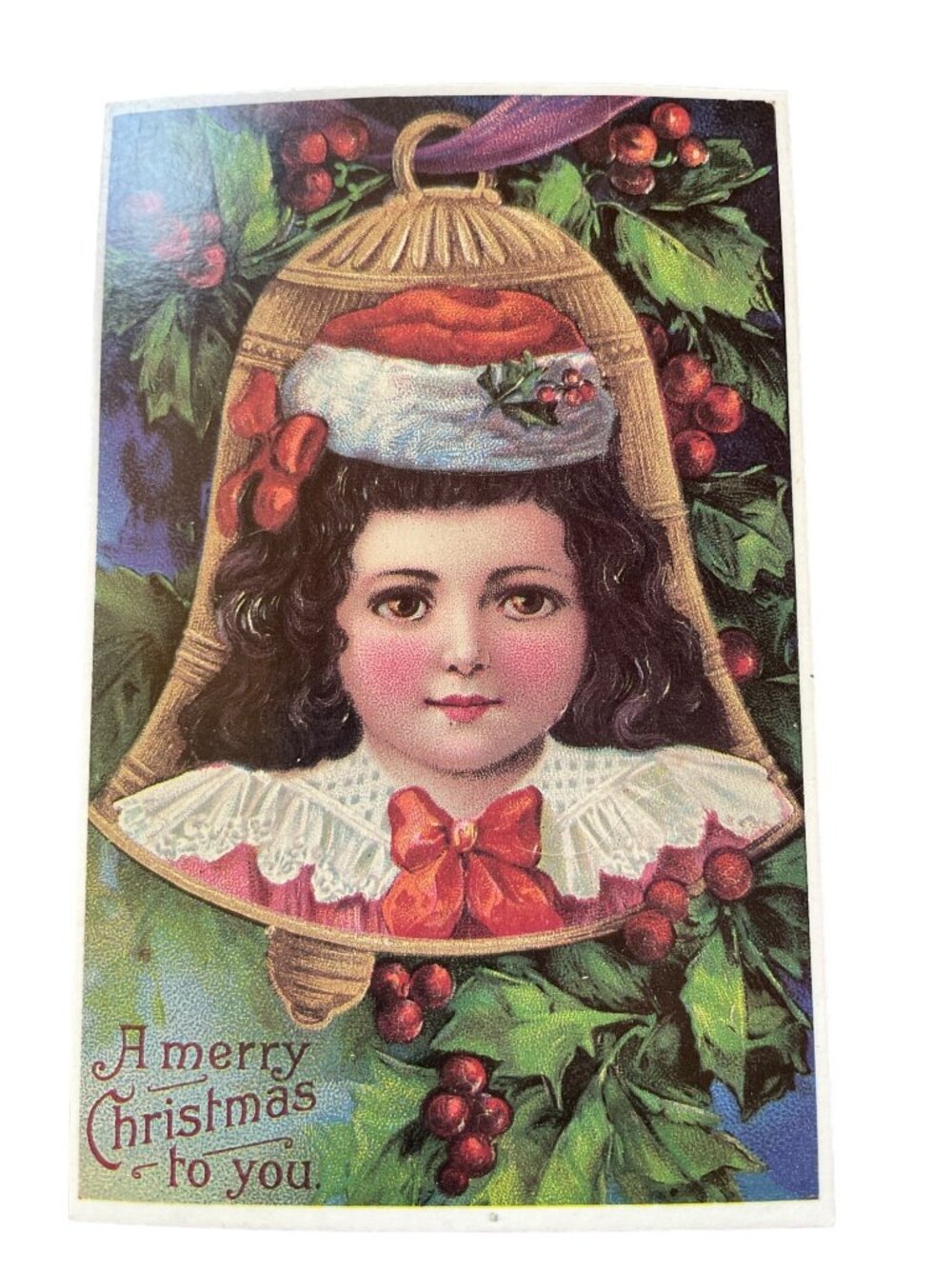 Set of 10 Victorian Christmas & New Year Postcards Set Girls Boys Santa Angels